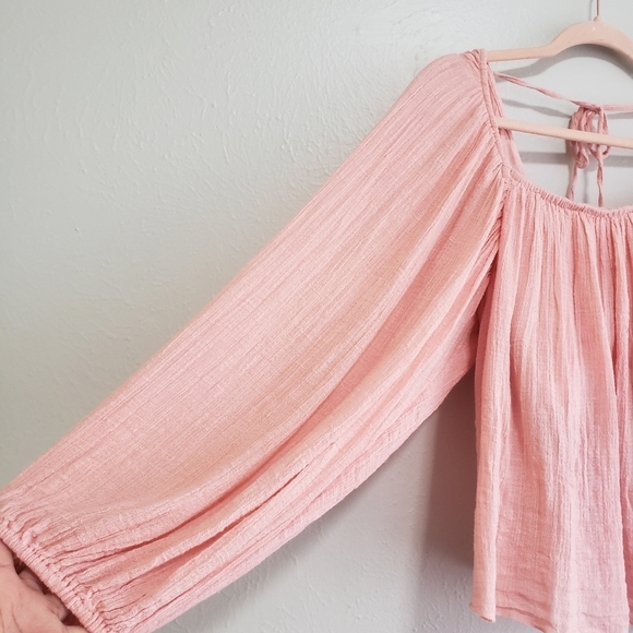 🩷 FREE PEOPLE 🩷 FP ONE Sarah Open Smocked Back Top Sz M - Picture 5 of 15